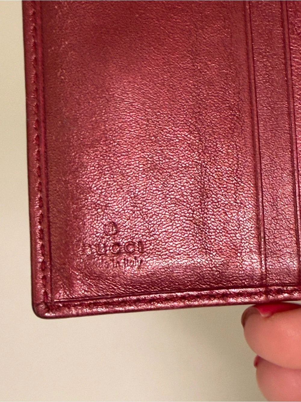 Vintage Gucci Brown GG Canvas Wallet with Burgundy Trim and Gold Heart - Picture 11 of 13
